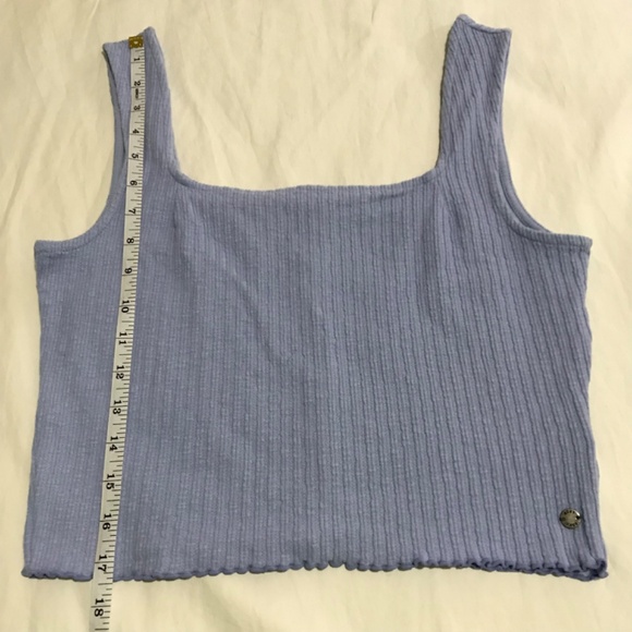 NWOT Roxy Purple Cotton Blend Rib Knit Tank Top L Cropped - Picture 3 of 6